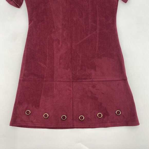 WFFS Women's Size M Faux Suede Maroon Dress Shift - Picture 6 of 8